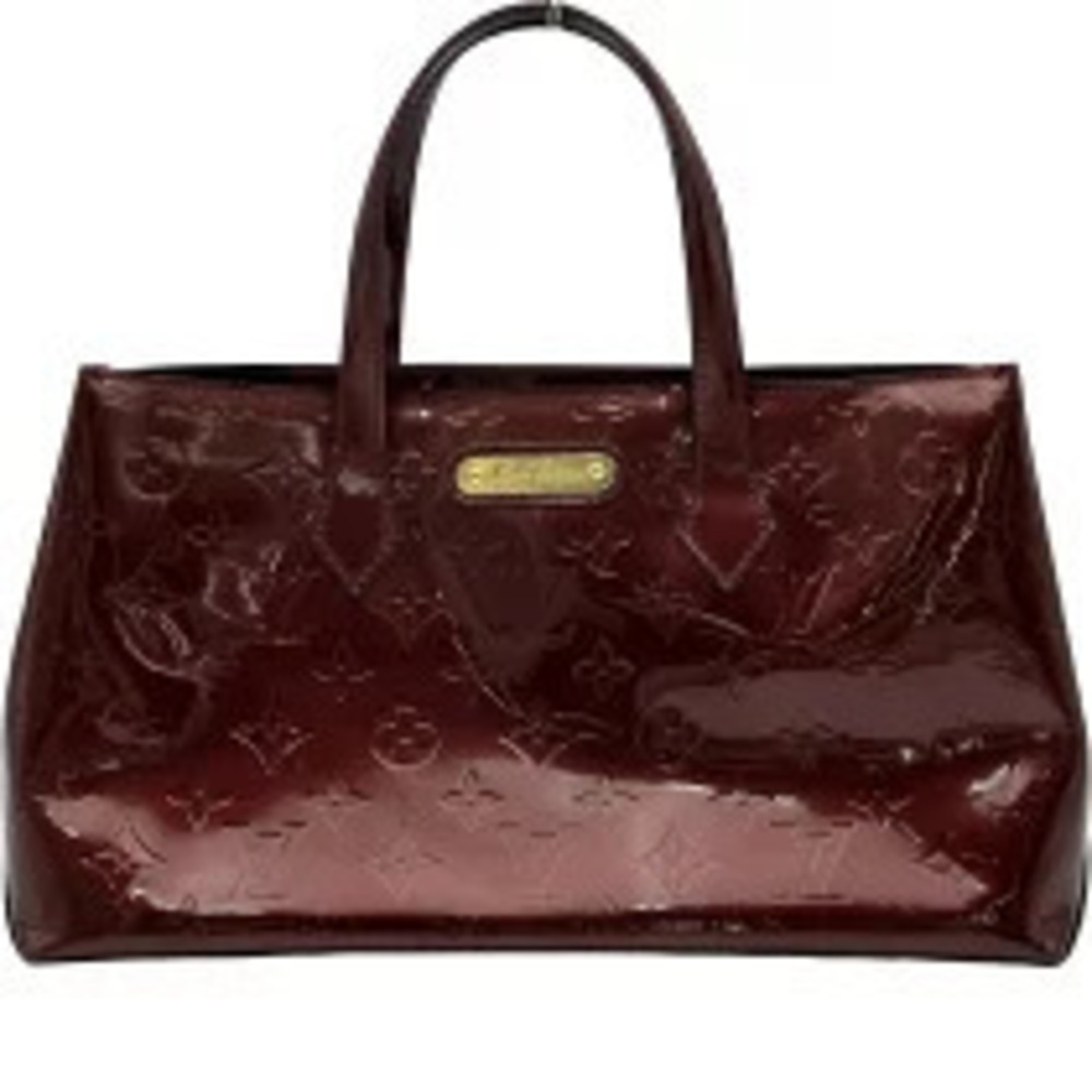 Louis Vuitton Wilshire Bordeaux Purple Brown Monogram Vernis Handbag